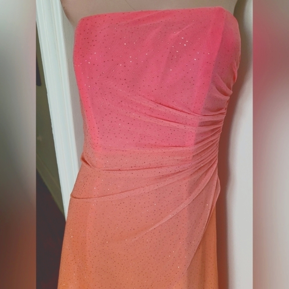 Jump Apparel Rainbow Sherbert Pink Orange Strapless Sparkle Dress Size 5/6 - Picture 11 of 16